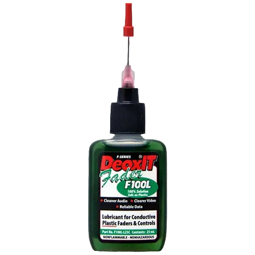 CAIG DeoxIT®  F100L-L25C Fader F-Series – Moving Contact Lubricant for Conductive Plastic Faders and Controls, 100% Liquid, No solvents, 25 mL