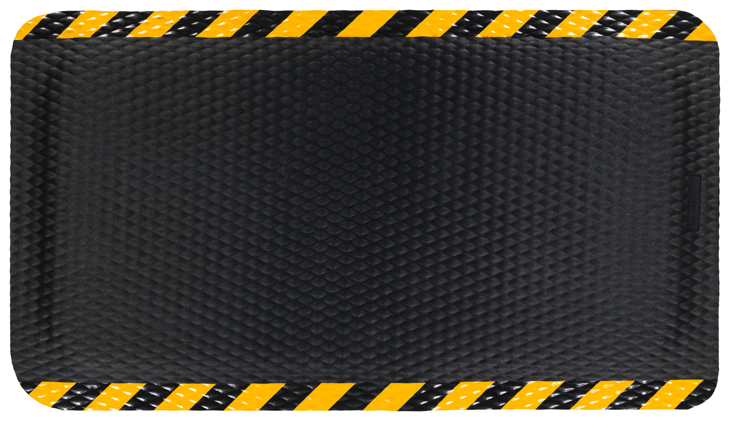 M+A Matting 423 Nitrile Rubber Hog Heaven Anti-Fatigue Mat with Yellow Stripe Borders, 5/8" Thick, for Dry Areas
