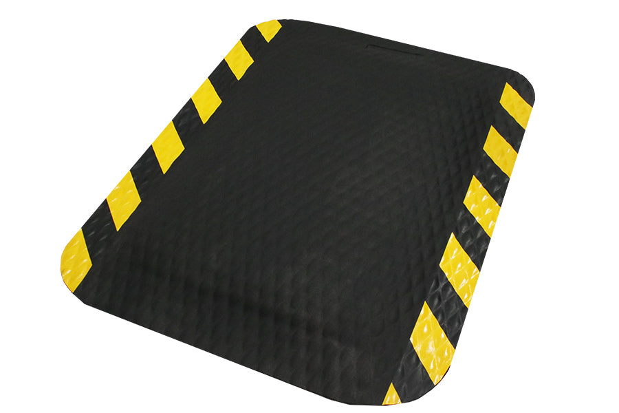 M+A Matting 423 Nitrile Rubber Hog Heaven Anti-Fatigue Mat with Yellow Stripe Borders, 5/8" Thick, for Dry Areas