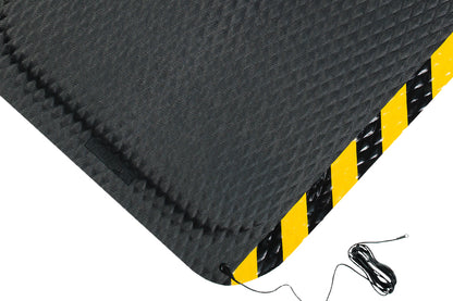 M+A Matting 4511 Electrically Conductive Indoor Mats with Snap & Ground Wire 5/8" Thick with Yellow Stripe Border