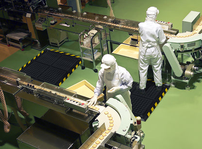 M+A Matting Hog Heaven Drainable Workstation Mat - 44" x 44" - 4493 Black Border, 4494 Yellow Border 44" x 44"