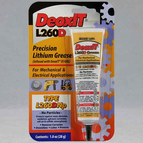 CAIG DeoxIT® L260-DN1 PLUS Grease, Infused with DeoxIT® Dx100L,  No particles, 28 gram, squeeze tube
