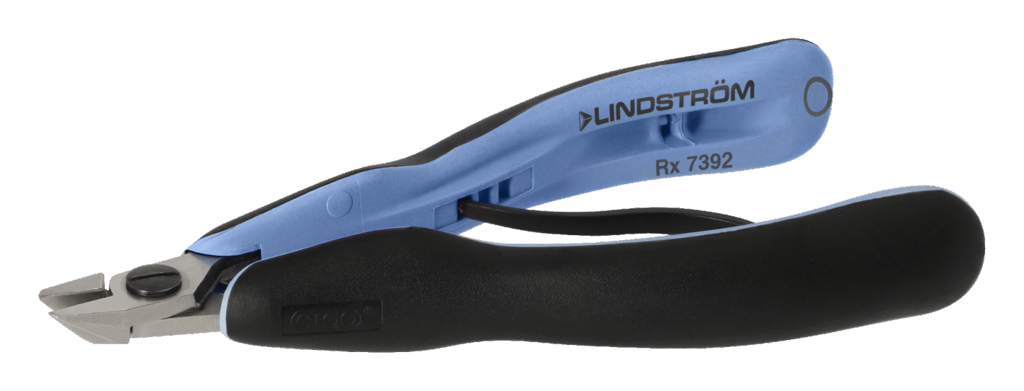 Lindström ERGO™ Precision Chainmaille Flat Oblique Nose Stubby Pliers with Synthetic Handle RX 7392