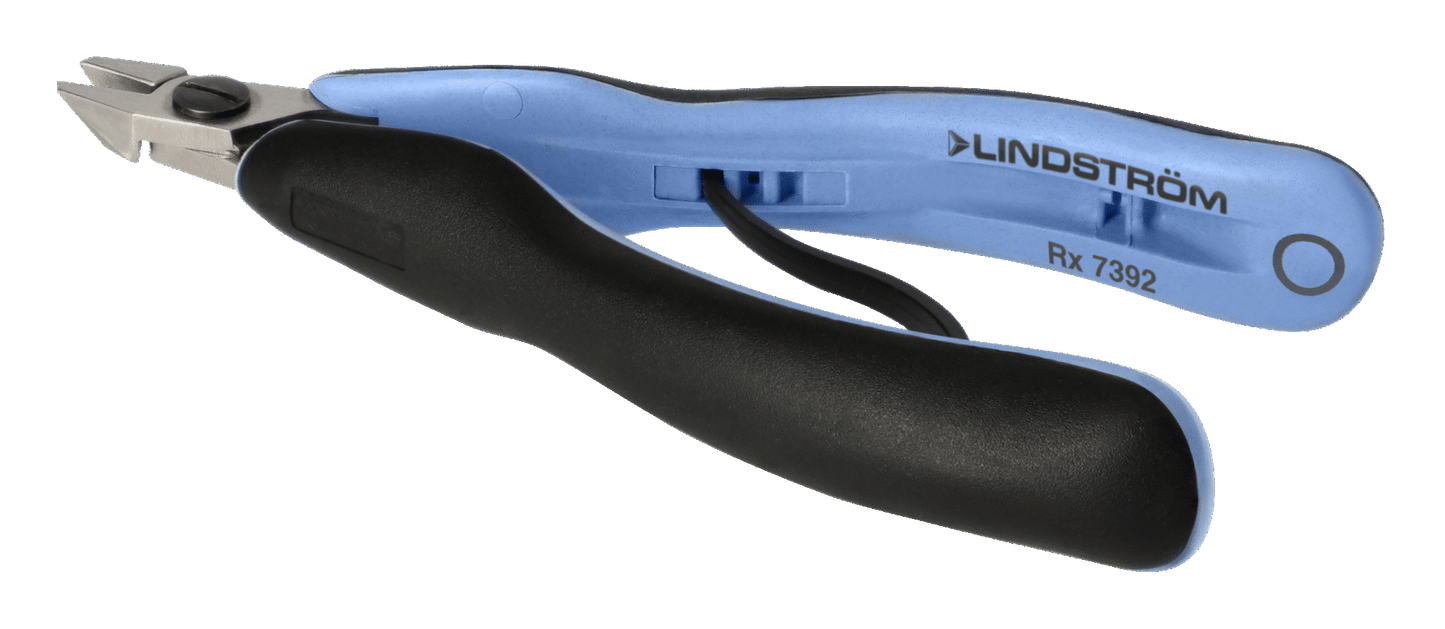 Lindström ERGO™ Precision Chainmaille Flat Oblique Nose Stubby Pliers with Synthetic Handle RX 7392