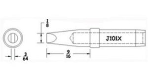 Hexacon J101X Soldering Tip for Therm-O-Trac Stations