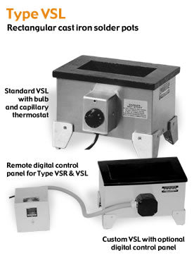 Rite-Hete VSL 212 lbs Rectangle Solder Pot, 24” x 12” x 2”, 5520 Watts
