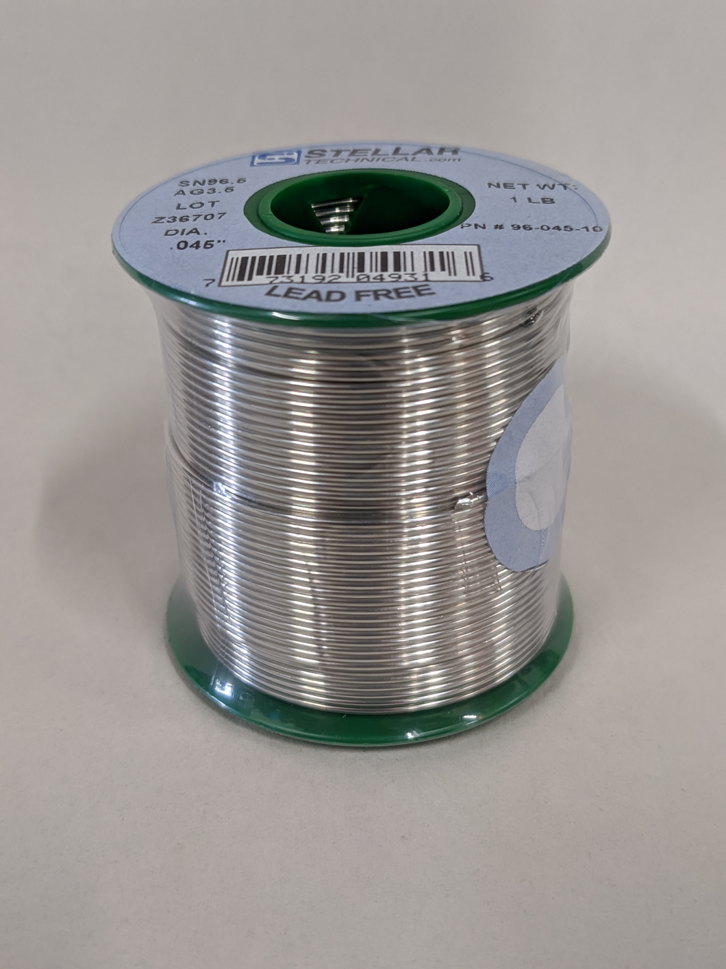 96.5Sn/3.5Ag Tin/Silver Solid Wire Solder, Lead-Free, .045