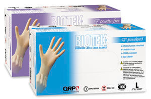 QRP 609BPF-S Latex Gloves, Powder-Free, Box of 100, Small