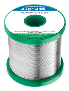 Alpha 147788, SACX0307 Lead-Free Purecore Water-Soluble .032" Diameter Solder Wire, 1 LB Spool