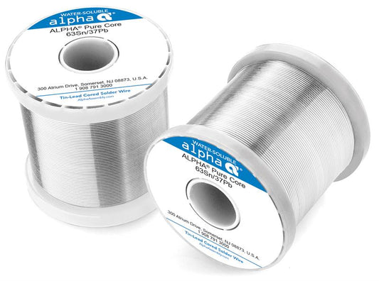 Alpha 110353, Sn63/Pb37 PureCore Water-Soluble Solder Wire .062" Diameter, 1 LB Spool