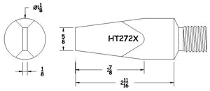 Hexacon HT272X Threaded Soldering Tip, 1-1/8" Diameter