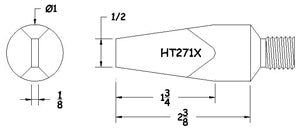 Hexacon HT271X Threaded Soldering Tip, 1" Diameter