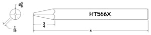 Hexacon HT566X 3/8" Dia. Diamond-Point Soldering Tip