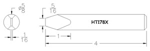 Hexacon HT178X 5/8" Soldering Tip, Semi-Chisel