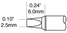 Metcal STTC-136P Power Series, Chisel Solder Tip Cartridge, 2.5mm (0.10")