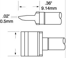 Metcal SMTC-160 SMT Blade Tip, Solder Tip Cartridge, 10mm (0.40")