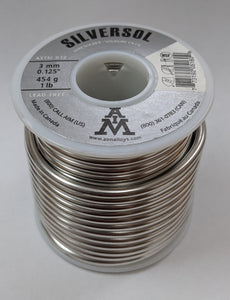 AIM Silversol Silver-Bearing Lead-Free Solder Wire, 0.125" diameter, 1 LB Spool