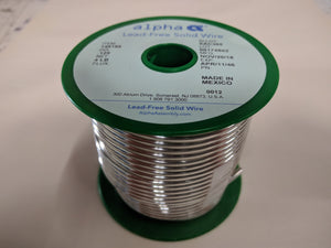 Alpha 148186,  SAC305 Lead-Free .125" Diameter Solid Solder Wire on 4 LB SPOOL