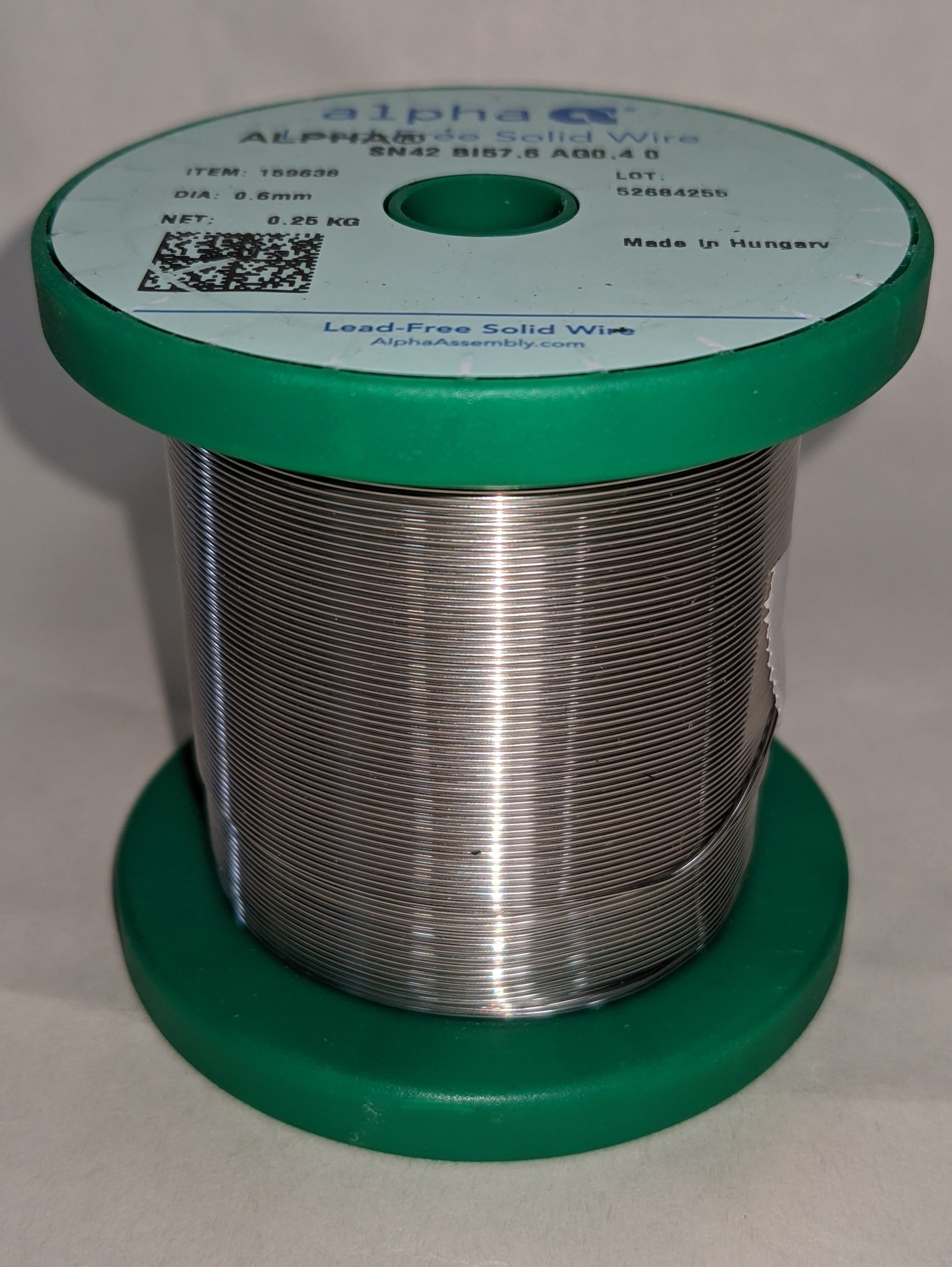 Alpha SnBiAg Low Temp Solder Wire - 0.55 lb Spool – Stellar Technical ...