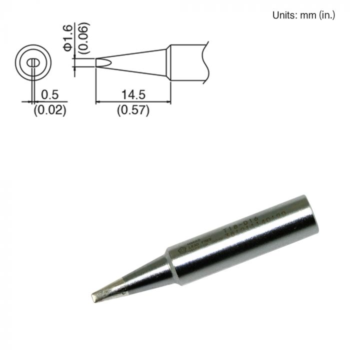 Hakko Tip T18-D16 Soldering Tip, Chisel 1.6mm
