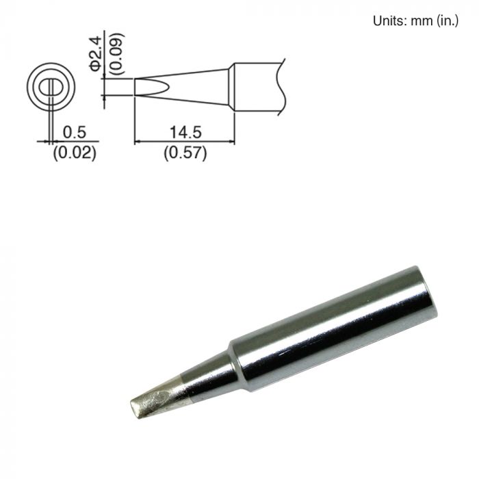 Hakko Tip T18-D24 Soldering Tip, Chisel 2.4mm