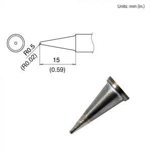 Hakko Tip T22-BL2 Soldering Tip, Long Conical 0.5mm