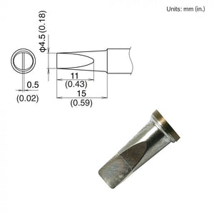 Hakko Tip T22-D45 Soldering Tip, 4.5mm wide Chisel
