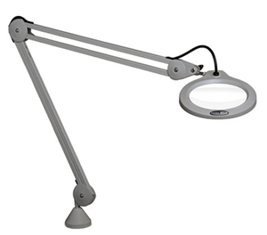 Vision-Luxo LFG028215 LFM LED G2 Magnifier Light, 5-Diopter Lens, 45" Clamp Arm, Light Grey