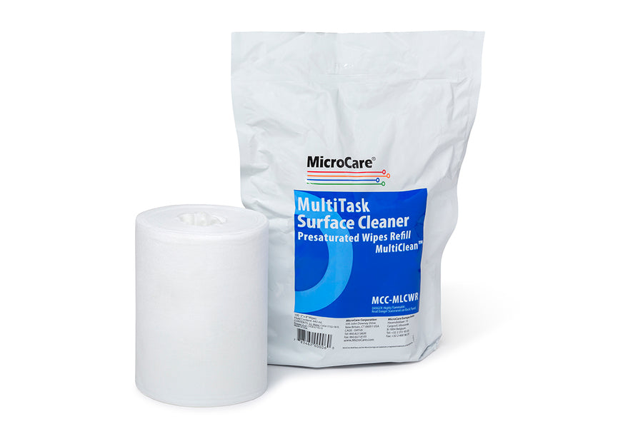MicroCare MCC-MLCWR Alcohol Disinfecting Wipes with MultiClean, Refill Pack of 100 Wipes