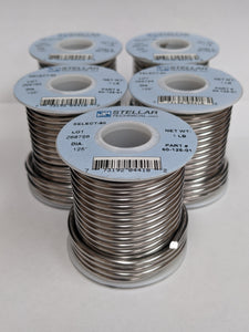 60/40 Select .125" Diameter Premium Solid Solder Wire, 5-Pack of 1 LB Spools