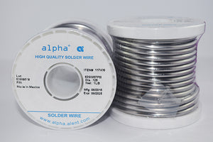 Alpha 110106 Sn63/Pb37 Solid .125" Diameter Solder Wire - 1 lb Spool