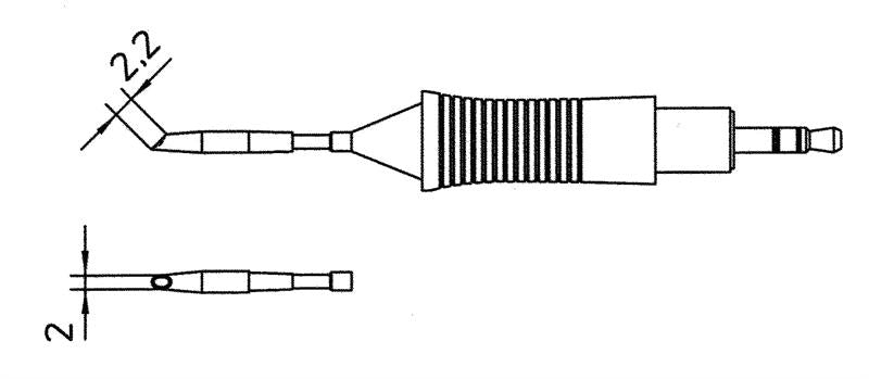 Weller RT10 Gull Wing Solder Tip Cartridge for WMRP Micro Pencil, T0054461099N