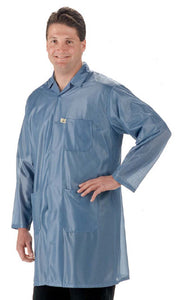 Tech Wear LOC-23 Knee-Length Blue ESD Lab Coat, Small