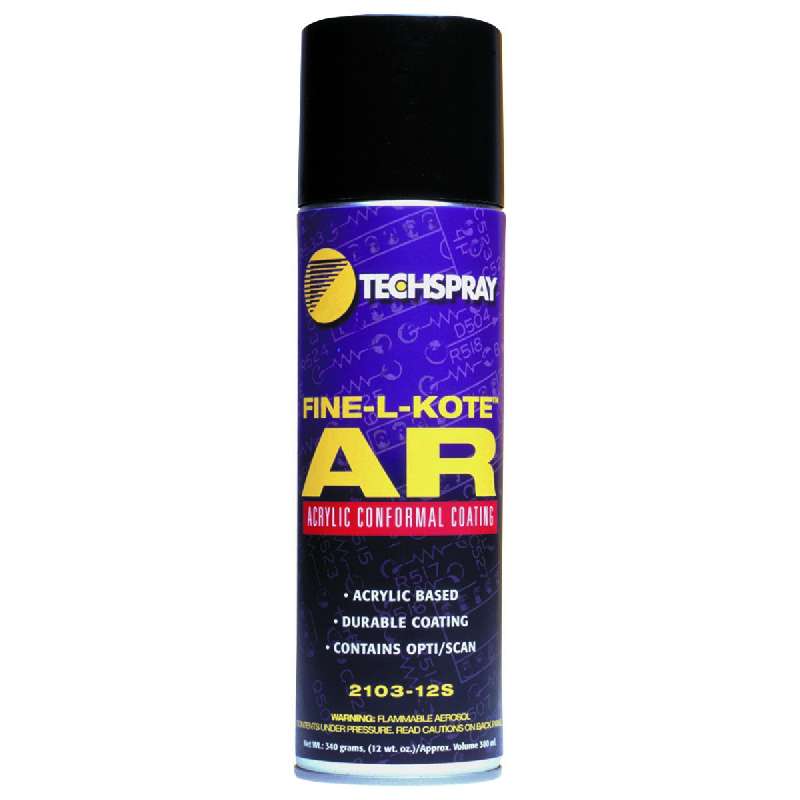Techspray 2103-12S Fine-L-Kote AR Acrylic Conformal Coating, 12 oz Aerosol
