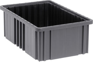 Quantum DG92060CO Conductive ESD-Safe Dividable Grid Container, 16-1/2" x 10-7/8" x 6", Carton of 8
